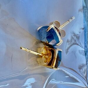 Pyrite gemstone studs. 18k gold plated. New. Handmade.